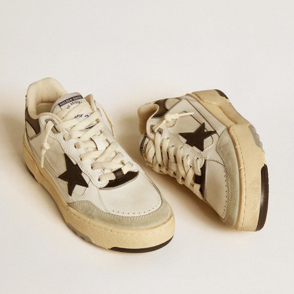 Golden Goose Forty2 with black star and black leather heel tab